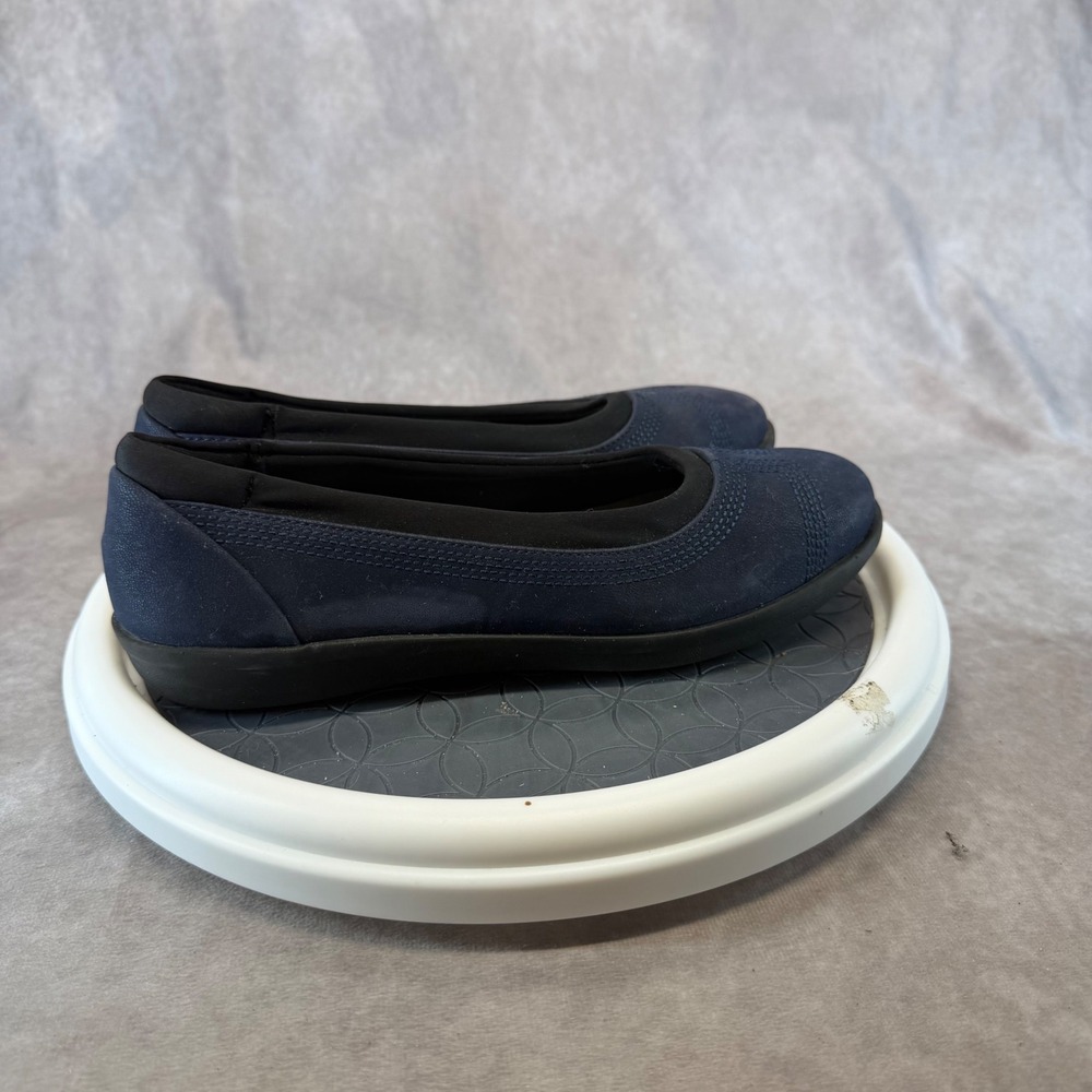 Clarks Cloudsteppers Sillian 2.0 Pace Womens 6.5W Navy Blue Ballet Flats